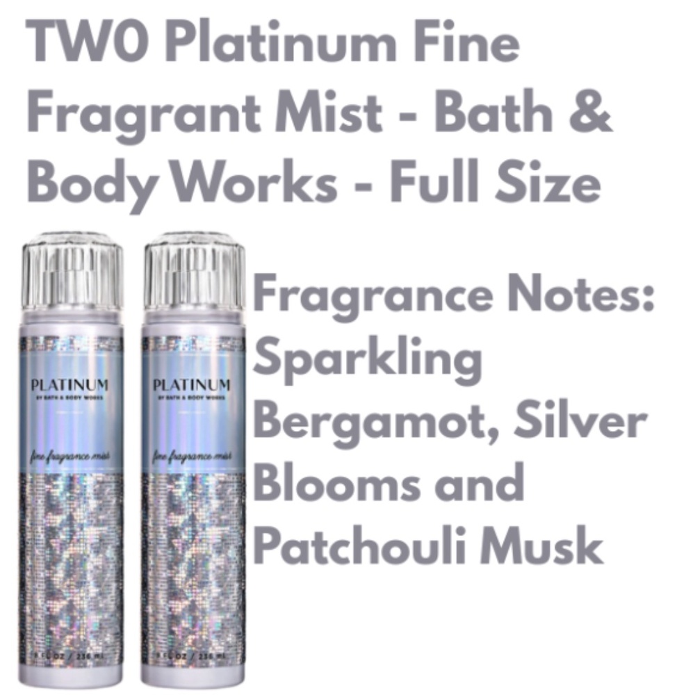 Platinum Fine Fragrance Notes Mist - Sparkling Bergamot, Silver blooms - Two